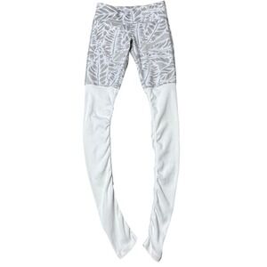 Alo Yoga High Waist Barre‎ Leggings Capri XS Feather Print Athletic White